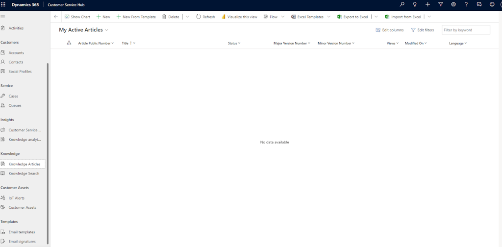 Přehled znalostních článků Dynamics 365