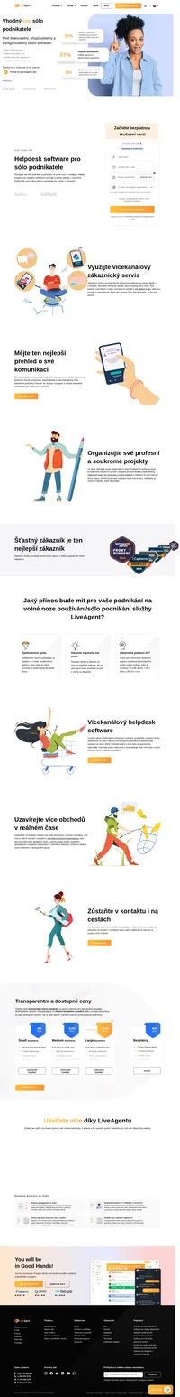 Rozvíjejte své sólo a samostatné podnikání na volné noze s LiveAgent, nejlépe hodnoceným helpdesk softwarem pro malé a střední podniky v roce 2020. Buďte blíže svým zákazníkům a pomáhejte jim rychleji s LiveAgent.