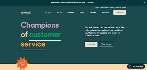 zendesk-homepage Domovská stránka Zendesk