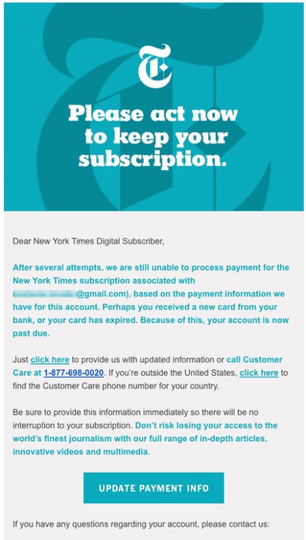 příklad nyt dunning e-mailu 