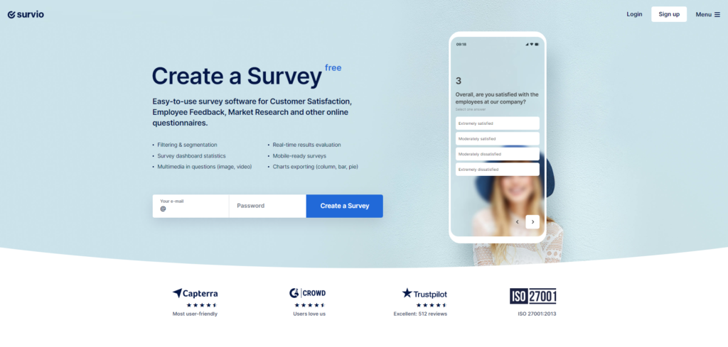 Domovská stránka Survio