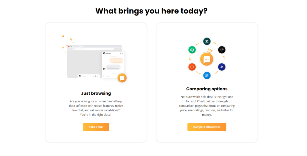 Příklady tlačítek CTA LiveAgent