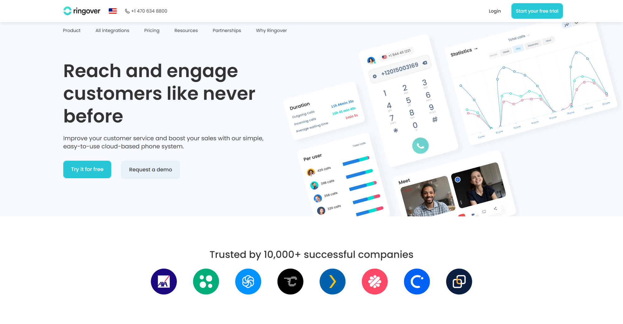 UJET Call Center software homepage