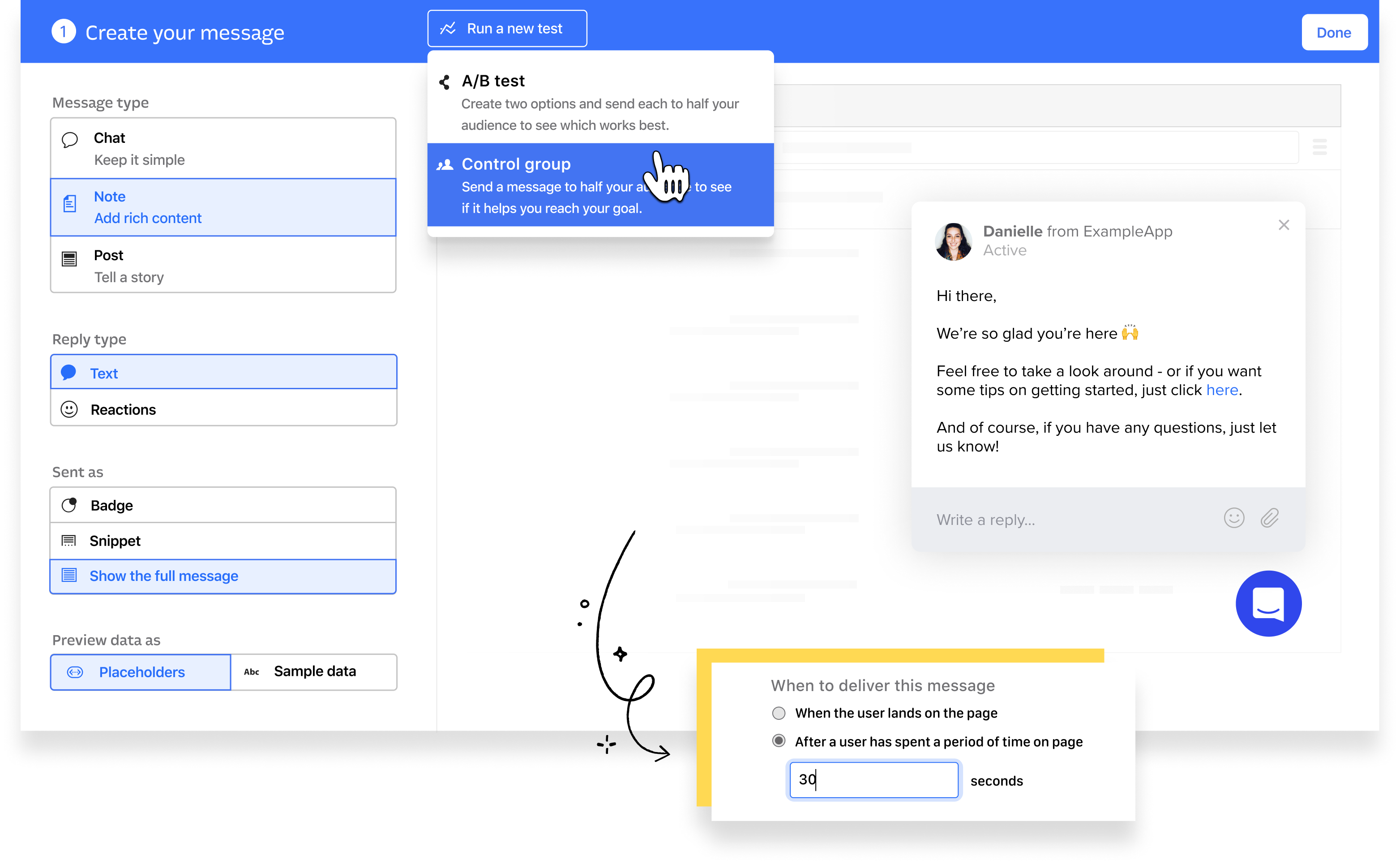 intercom - probíhající živý chat