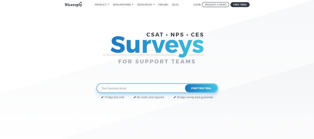 Domovská stránka Nicereply 