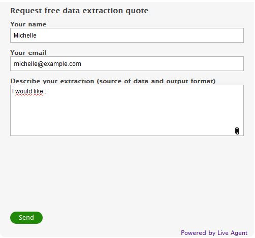 LiveAgent kontaktní formulář