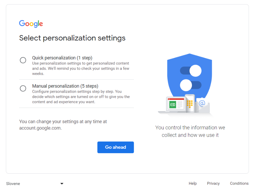 Gmail - nastavení personalizace