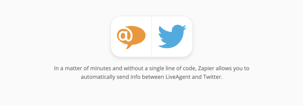 Stránka integrace LiveAgent a Twitteru ve službě Zapier
