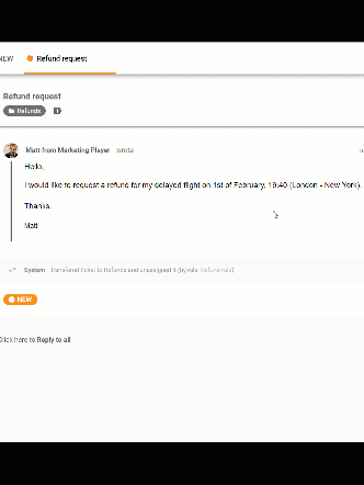 příklad šablony tiketu v aplikaci LiveAgent