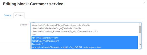 cs-cart LiveAgent integration