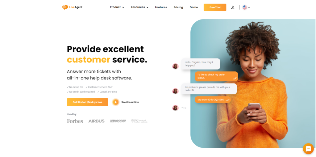 LiveAgent domovská stránka