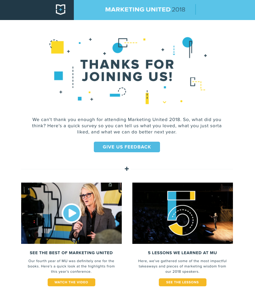 příklad e-mailu navazujícího na událost marketingové jednotky