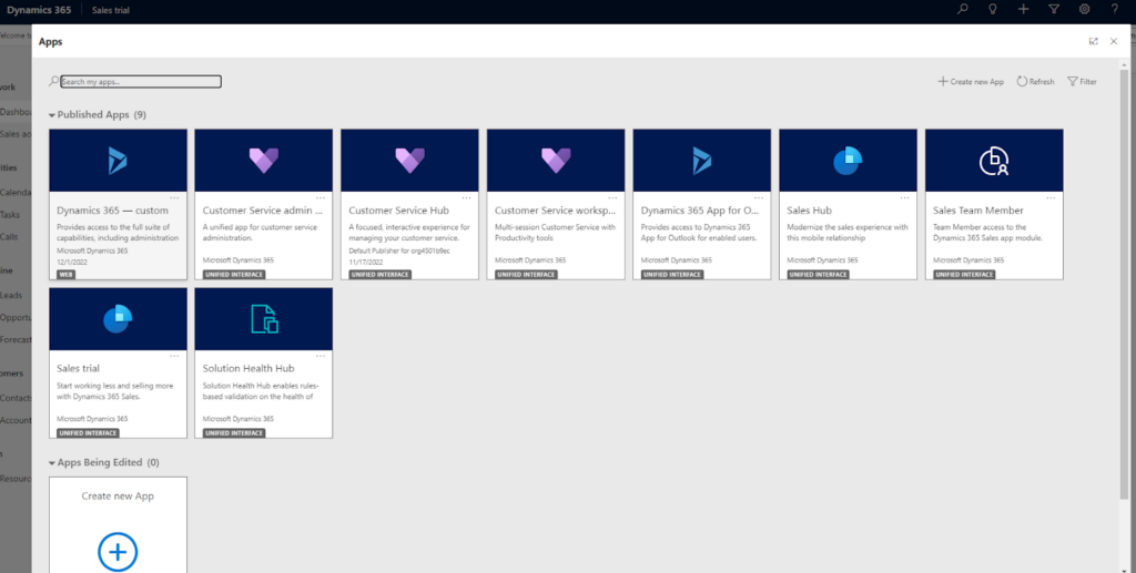 Aplikace nabízené službou Dynamics 365