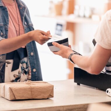 Customer paying for products