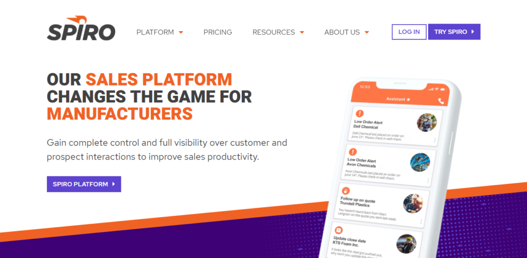 spiro-homepage Spiro CRM software