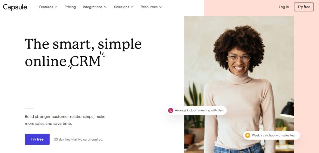 capsulecrm-homepage Domovská stránka Capsule CRM