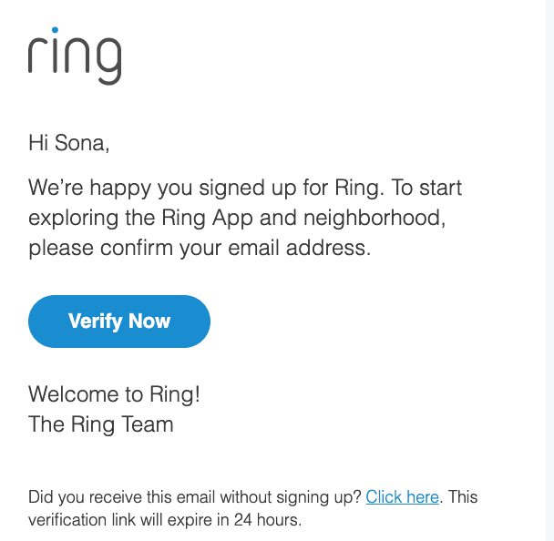 e-mail pro ověření ring