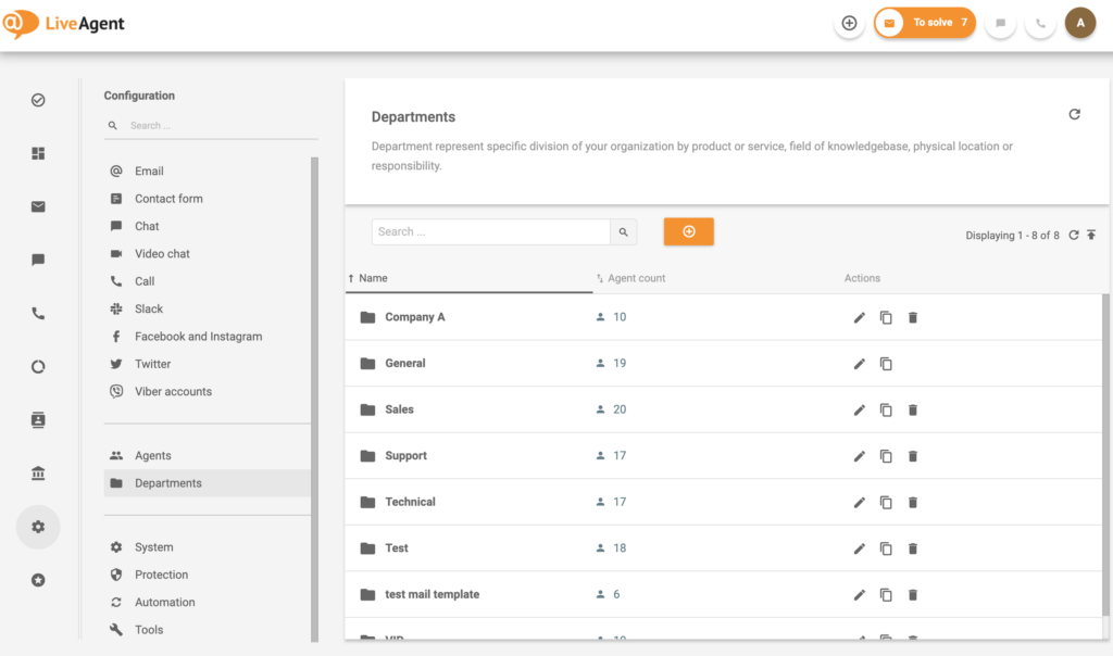 Oddělení-LiveAgent