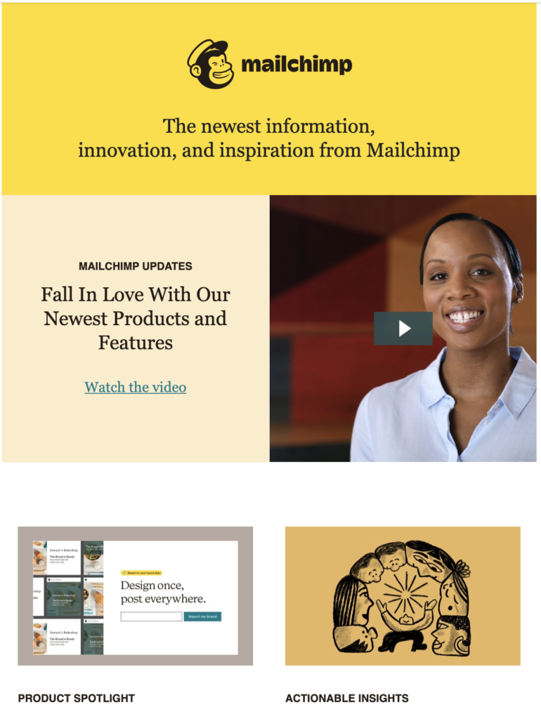 Mailchimp nový příspěvek na blogu - šablona