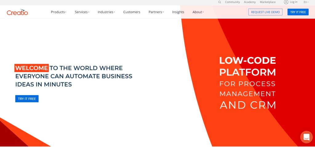 creatio-homepage Domovská stránka Creatio