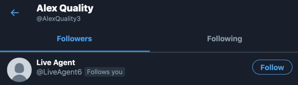 Příklad sledujícího na Twitteru