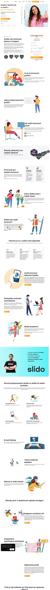 Zlepšete míru konverze úpravou aspektů strategie zákaznické podpory, například zavedením chatu a poskytováním podpory v reálném čase.